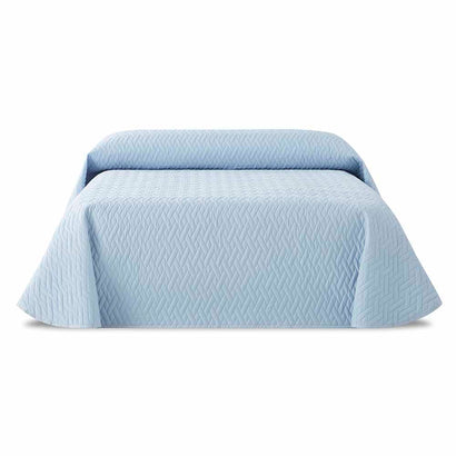 Cuvertură pat impermeabilă matlasată Sofazip Teflon®, culoare azur