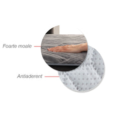 Husă canapea matlasată Sofazip Velvet, antiaderentă, moale, culoare Grey