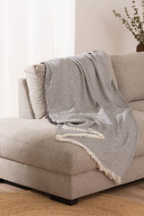 Cuvertură pat Sofazip Kenya 90% bumbac reciclat, culoare Light Brown