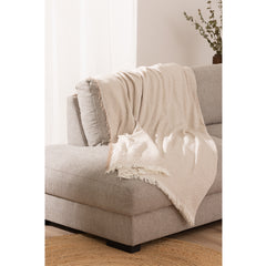 Cuvertură pat Sofazip Kenya 90% bumbac reciclat, culoare Sand