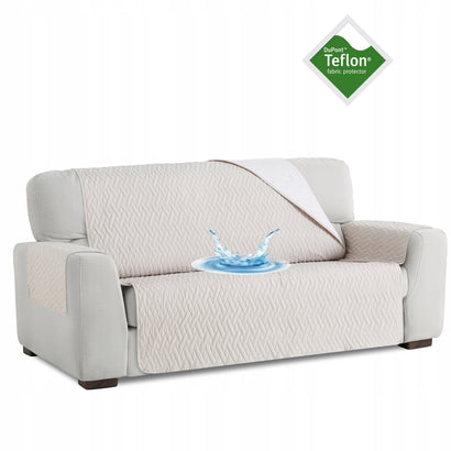 Husă canapea impermeabilă matlasată Sofazip, culoare Ivory