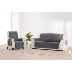 Husă canapea matlasată Sofazip Velvet, antiaderentă, moale, culoare Grey