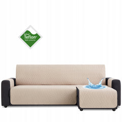 Husă colțar cu sezlong matlasată impermeabilă Sofazip, culoare Bej