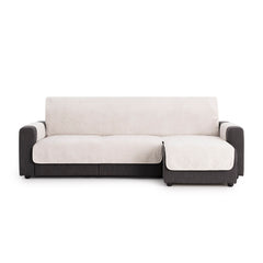 Husă colțar cu șezlong matlasată Sofazip Velvet, antiaderentă, moale, culoare Ivory