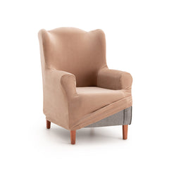 Husă elastică pentru fotoliu Wingchair, Sofazip Bellagio, cu efect de respingere a lichidelor, culoare bej