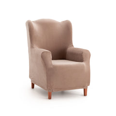 Husă elastică pentru fotoliu Wingchair, Sofazip Bellagio, cu efect de respingere a lichidelor, culoare cappuccino