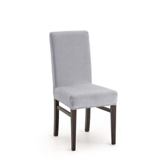 Set 2 huse scaun Sofazip Bellagio, velvet, culoare gri deschis