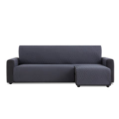 Husă colțar cu sezlong matlasată impermeabilă Sofazip, culoare Gri Inchis