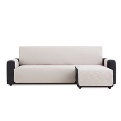 Husă colțar cu sezlong matlasată impermeabilă Sofazip, culoare Ivory