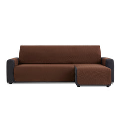 Husă colțar cu sezlong matlasată impermeabilă Sofazip, culoare Maro