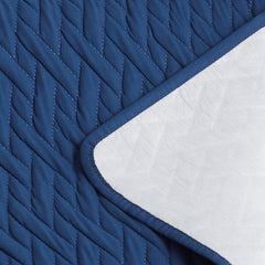 Husă colțar cu sezlong matlasată impermeabilă Sofazip, culoare Bleumarin