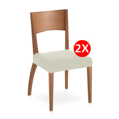 Set 2 huse scaun pentru șezut Sofazip, material microfibră, culoare ivory