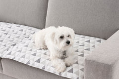 Topper matlasat Sofazip „ZAZU”, antialunecare, gros si moale, print scandinav