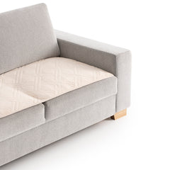 Topper canapea matlasat Sofazip Velvet antialunecare, plăcut la atingere, culoare bej