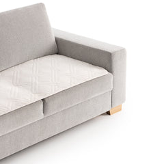 Topper canapea matlasat Sofazip Velvet antialunecare, plăcut la atingere, culoare Ivory
