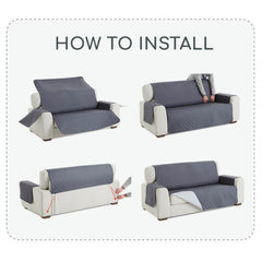 Husă canapea matlasată Sofazip cu două fețe, culoare mentă-bej