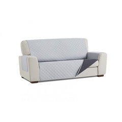 Husă canapea matlasată Sofazip cu două fețe, culoare gri închis-gri deschis