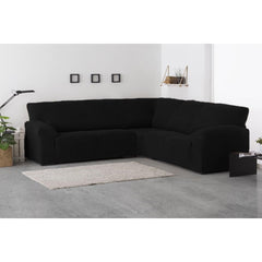 Husă colțar tip L cu laterale Sofazip PatternFit, elastică, culoare negru