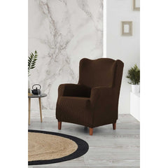 Husă fotoliu wingchair Sofazip, material microfibră, culoare maro