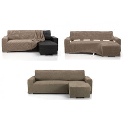 Husă premium colțar cu sezlong Sofazip PatternFit, elastică. culoare caramel