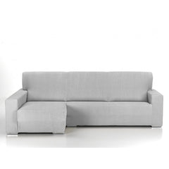 Husă premium colțar cu sezlong Sofazip PatternFit, elastică. culoare gri deschis