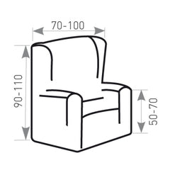 Husă fotoliu wingchair Sofazip, material microfibră, culoare gri