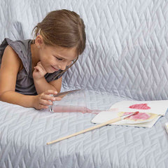 Cuvertură pat impermeabilă matlasată Sofazip Teflon®, culoare ivory