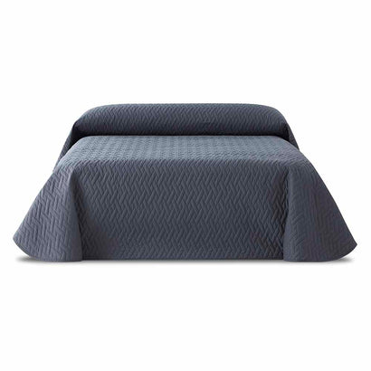 Cuvertură pat impermeabilă matlasată Sofazip Teflon®, culoare gri închis