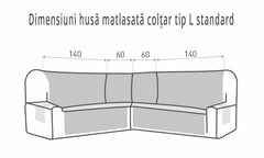 Husă colțar matlasată tip L cu laterale Sofazip, culoare maro