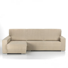 Husă premium colțar cu sezlong Sofazip PatternFit, elastică. culoare ivory