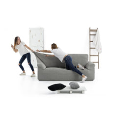 Husă premium canapea Sofazip PatternFit, elastică, culoare gri închis