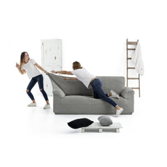 Husă premium canapea Sofazip PatternFit, elastică, culoare gri deschis