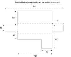 Husă colțar matlasată cu șezlong pe dreapta/stânga Sofazip, model Surf