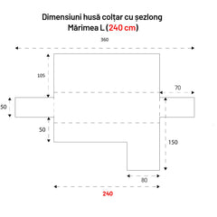 Husă colțar matlasată cu șezlong pe dreapta/stânga Sofazip, culoare roz