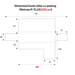 Husă colțar matlasată cu șezlong pe dreapta/stânga Sofazip, culoare gri deschis