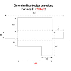 Husă colțar matlasată cu șezlong pe dreapta/stânga Sofazip, culoare bej