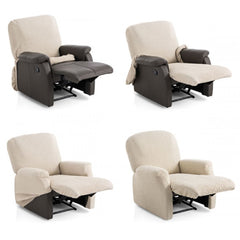 Husă fotoliu recliner Sofazip, material microfibră, culoare bej