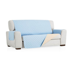 Husă canapea matlasată Sofazip cu două fețe, culoare azur-bej