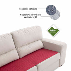 Topper canapea matlasat Sofazip Teflon®, respinge apa, antialunecare, culoare roșu
