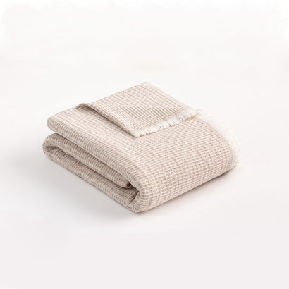 Cuvertură 4 anotimpuri Sofazip Oslo, moale, 85% bumbac reciclat, culoare Beige