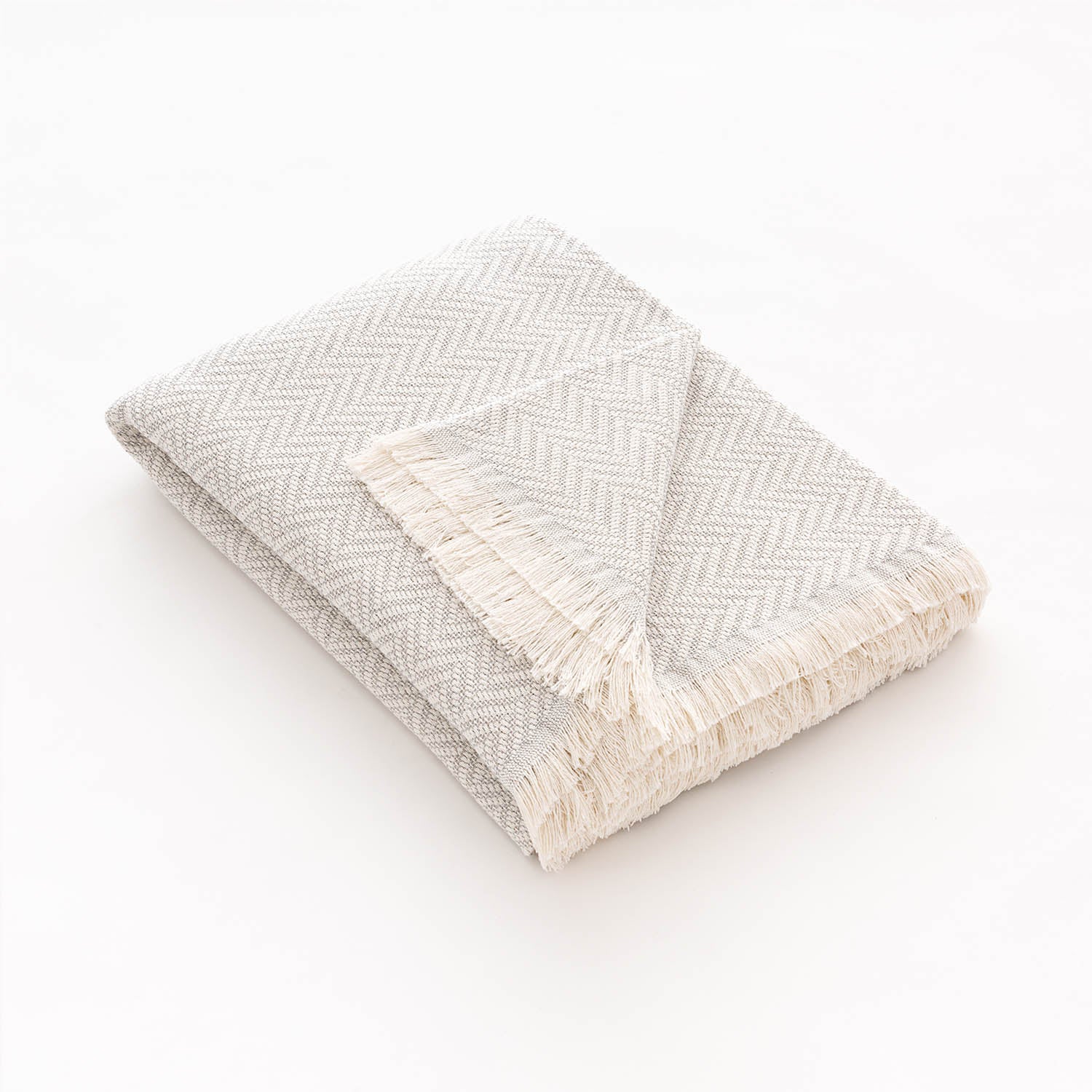 Cuvertură pat Sofazip Kenya 90% bumbac reciclat, culoare Light grey