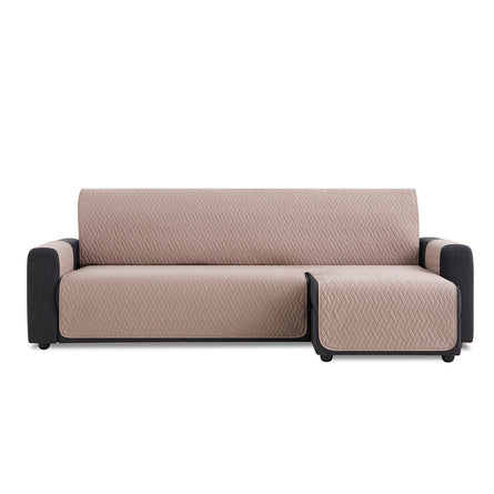 Husă colțar cu sezlong matlasată impermeabilă Sofazip, culoare Cappuccino