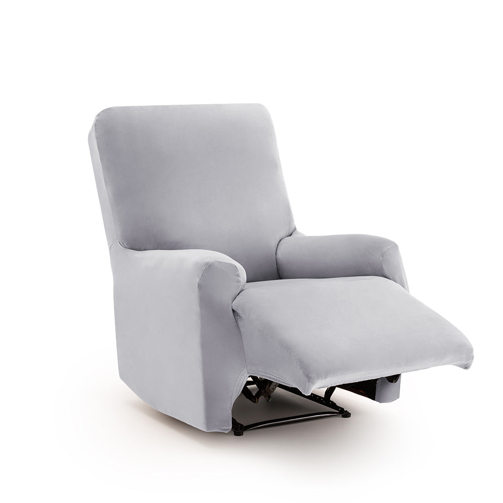 Husă fotoliu recliner Sofazip Bellagio, velvet, culoare gri deschis