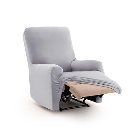 Husă fotoliu recliner Sofazip Bellagio, velvet, culoare gri deschis