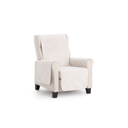 Husă canapea matlasată Sofazip Velvet, antiaderentă, moale, culoare Ivory