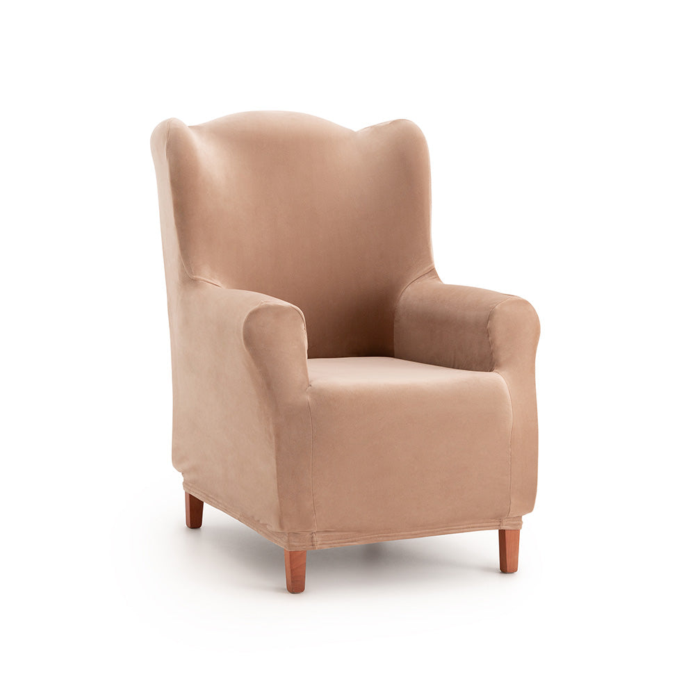 Husă elastică pentru fotoliu Wingchair, Sofazip Bellagio, cu efect de respingere a lichidelor, culoare bej