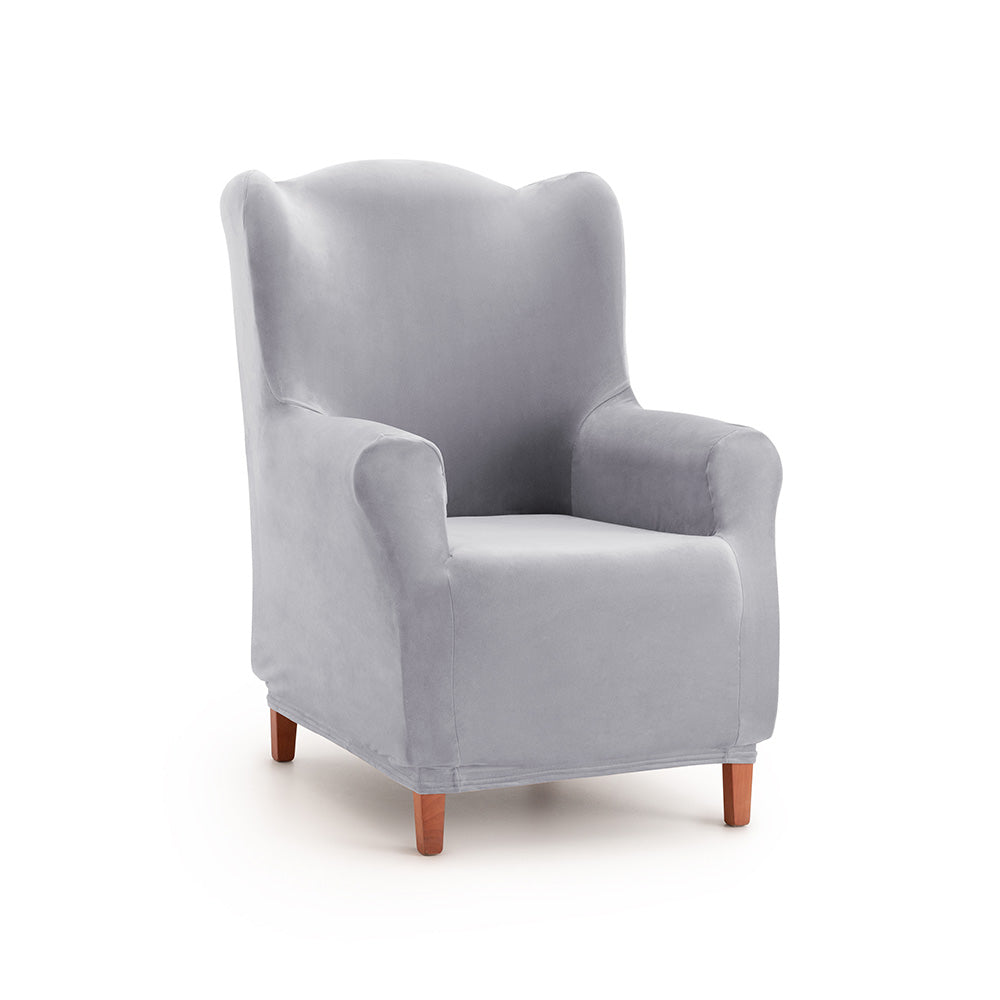 Husă elastică pentru fotoliu Wingchair, Sofazip Bellagio, cu efect de respingere a lichidelor, culoare gri deschis