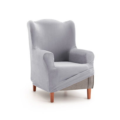 Husă elastică pentru fotoliu Wingchair, Sofazip Bellagio, cu efect de respingere a lichidelor, culoare gri deschis