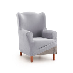 Husă elastică pentru fotoliu Wingchair, Sofazip Bellagio, cu efect de respingere a lichidelor, culoare gri deschis