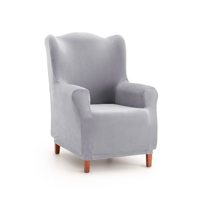 Husă elastică pentru fotoliu Wingchair, Sofazip Bellagio, cu efect de respingere a lichidelor, culoare gri deschis